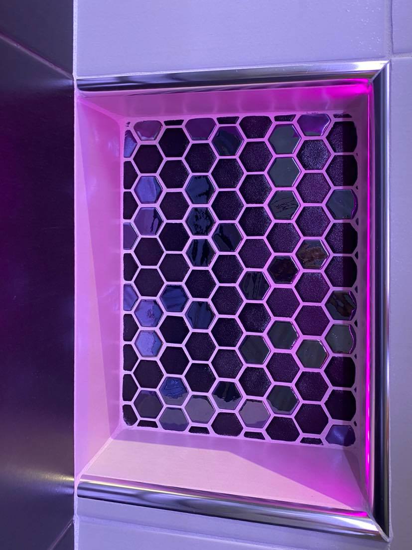 Mosaïque niche salle d'eau