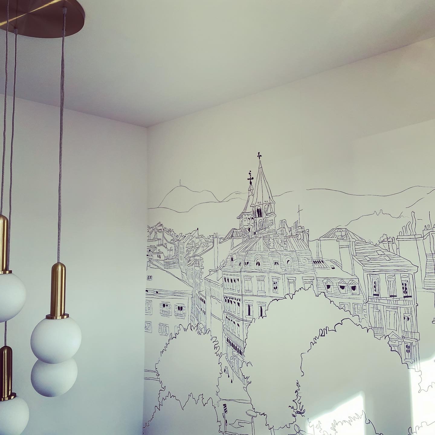 fresque sur mesure sur grand mur decoration