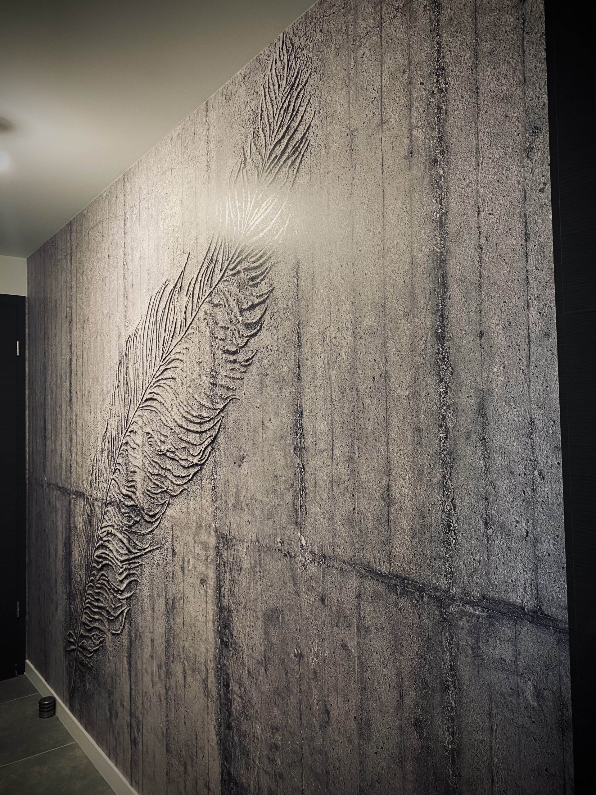 panoramique mural plume béton