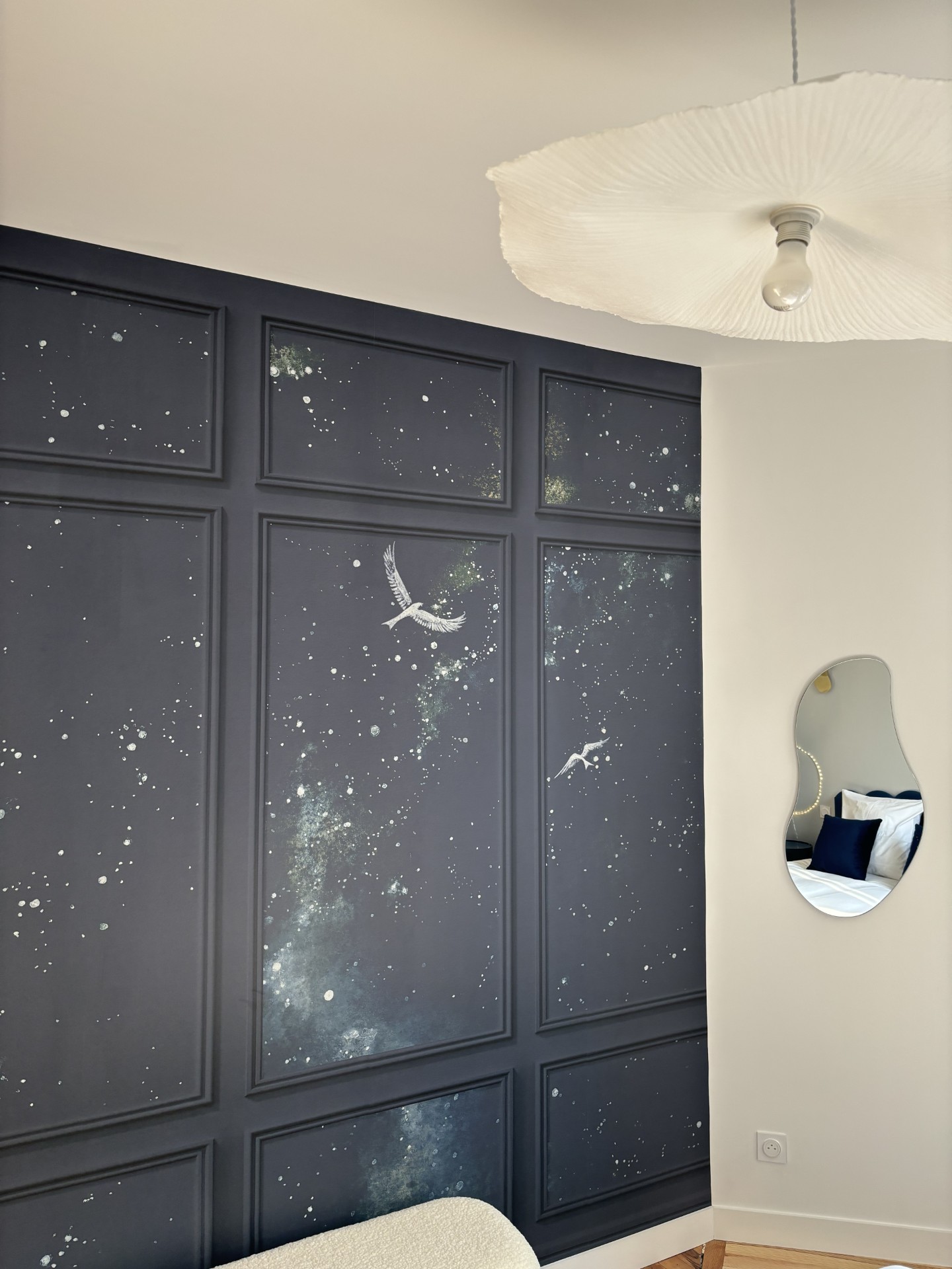 panoramique moulures oiseaux